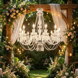 New Wedding Decoration Metal Glass Crystal Chandelier Wedding Event Stage Decoration Ceiling Light for Indoor Outdoor
