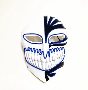 Grim Reaper Glowing Mask, EL Mask Halloween, LED Mask Scary Cosplay Party Mask