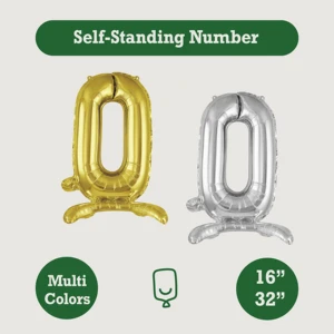 Self-Standing Number Foil Balloon 16 32 Inch Multi Colors Birthday Party Custom Manufacturer OEM Mylar FAMA BSCI Sedex Factory