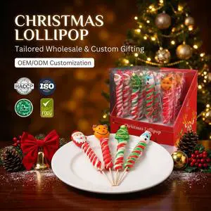 Wholesale Christmas Spiral Lollipop 3D Santa Reindeer Tree Shape Twist Hard Candy Festive Treats Party Favors Pop