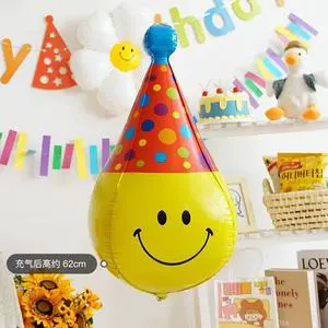 4D Smile Aluminum Foil Balloon Birthday Balloons for Children's Christmas Holiday Party Decoration