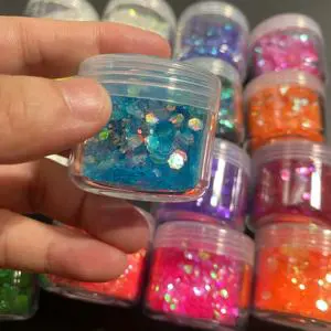 Bulk Iridescent Chunky Glitter 10g - Cosmetic Grade for Tumblers, Acrylic Powder & Wall Paint (Polyester/Non-Toxic)