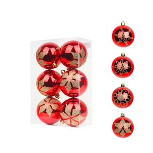 Jintai Factory Wholesale Price Made New Design 6cm 6pcs Plastic Shatterproof Round Christmas Tree Balls Set in Pvc Box