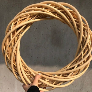 Top Selected Natural Handmade Christmas Rattan Garland Branch Wreath Wicker Ring Xmas Party Ornament Diy Craft
