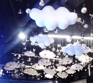 Modern Cotton Cloud Wedding Ceiling Decorations White Cloud Hanging Props Home Hall Window Shopping Mall School Shop