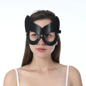 Women's Cat Mask Costume Accessory Leather Mask - Masquerade Face Mask for Night Club & Cosplay