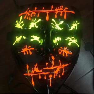 Hot Sales LED Mask Glowing Halloween Party Mask, Rave Mask, Carnival Party Costume DJ Party Light up Masks Anime Cosplay Props