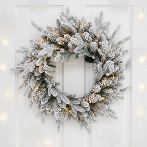 Premium Material DIY X Mas Wreath Garland Colorfast Flexible Vine for Christmas Party Wedding Home Door Wall Festival Decora