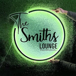 New Arrival 3d Backlit Custom logo Gold Acrylic Led Neon Illuminated Sign Wedding Party Shop Hotel Office Bar Signs Wedding