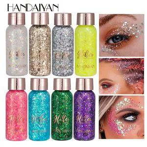 Vegan Glitter Gel Body Shimmer Makeup Long Lasting Waterproof Sequins Nail Eyeshadow for Party Rave Festival in Powder Form