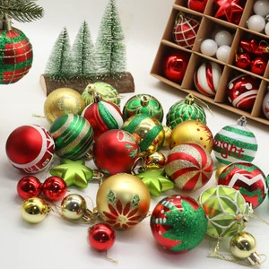 Good Quality Factory Direct Christmas Tree Ball Ornaments Set Hanging Tree Christmas Ball Luxury Xmas Party Plastic Ball