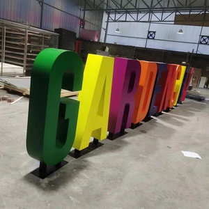 High Quality Outdoor Rust-Proof Large Stainless Steel 3D Metal Letters Commercial Building Landmarks Ground Standing Signage