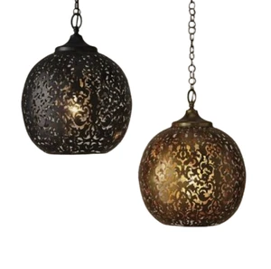 Moroccan Chandelier Light Lamp for Hotels Set of Two Home Decorative Hanging Pendant Light Lamp for Living Room Hanging
