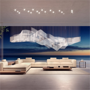 ANNO 2026 New Design Glass Tube Pendant Chandelier Villa High Ceiling Decor