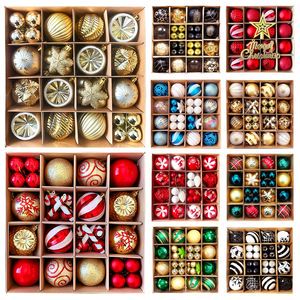 Wholesale Christmas Decorations Colorful Balls Hanging Ornaments Christmas Tree Decorations Electroplated Plastic Balls