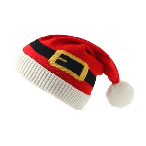 Custom Size New Year Santa Claus Hat Good Quality Christmas Red Cap Plush Christmas Hat for Adults Children