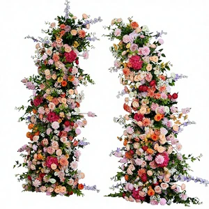 Wedding Decorative Arch Artificial Flowers Pastoral Style Photography Event Ceremony Background with Stand Model 322