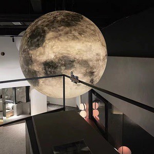 ECOJAS Moon Chandelier Designer Creative Light Bar Atmosphere Light Decoration Luminaires 3d Print Planet Light Outdoor