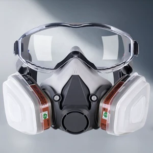 Reusable Half Face Respirator Mask Exhalation Valve Comfortable Fit For Industrial Dust Paint Spray Safety Work