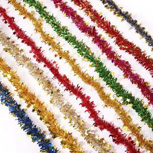 Five Star Colored Stripe Flower Scene Decoration For Evening Parties, Christmas Tree Decoration, And Woolen Strips