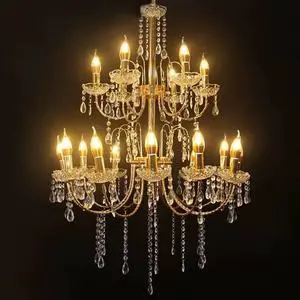 High Quality LED Crystal Candle Chandelier Acrylic Wedding Props Gold Silver Stage Layout Ceiling Lights