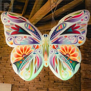 Giant LED Hanging Suspended Inflatable Butterfly Colorful Wing Ornament Prop Advertising Wedding Venue Garden Floral Festival