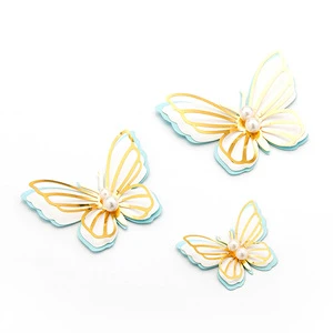 Birthday Party Cake Decoration Baking 3D butterfly Decoration Flag Dessert Table Scene Decorate butterfly Ornaments