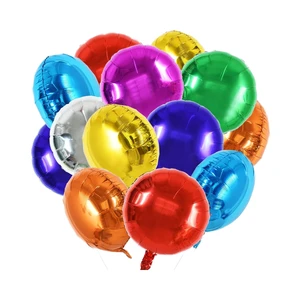 30Pcs 18 Inch Printed Colorful Foil Balloons Round Helium Unisex Party Decor for Birthday Wedding Christmas & Halloween