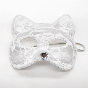 Halloween Cosplay Stage Mask Female Lace Animal Cat Face Mask for Party Halloween Carnival Mask for Women