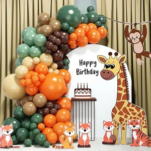 Cross-border Themed Latex Balloons China Origin for Set for Wedding Birthday Party Jungle Party Decoration Ball Shape No