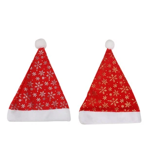 Christmas Decorations Santa Hat Hot Flower Snowflake Hat Short Plush Brim Hat Christmas Holiday Party Party Dress up Supplies