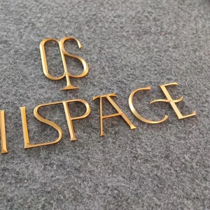 Custom Modern 3D Brass Letter Wall Mount For Indoor And Outdoor Reception Office Metal Letter Signage With Logo Sign