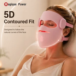 Magique Power Oem Professional Medical Grade Silicone 460nm 530nm 630nm 850nm 72 Leds 4 Chips Led Wireless Red Light Mask