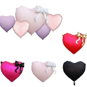 Macaron Color Heart Foil Balloons-Recyclable Gravure Printed for Valentine's Day Celebrations
