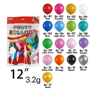 Factory Bulk 12 Inch 3.2g Pearl Color Latex Balloons Biodegradable For Happy Birthday Wedding Kids Party Graduation Decoration
