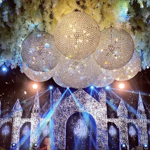 Decoration for Wedding Crystal Ball Light Lantern Chandelier for Stage Top Ceiling Lighting Wedding Decor
