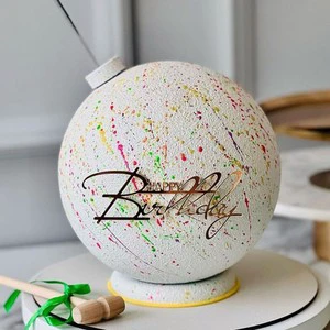 Gold Personalized Acrylic Cake Decorations Baking Decorating Supplies for Side of Cake Use Happy Birthday Acrylic Cake Topper