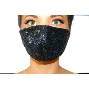 Black Sequin Face Mask