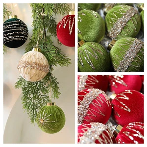 Handcrafted Velvet Texture Artistic Paintwork Perfect Christmas Balls for Unique Tree Ornaments