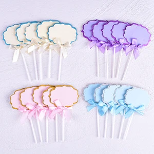 Birthday Cake Topper DIY Paper Bow Decoration Baking Accessory for Party Supplies