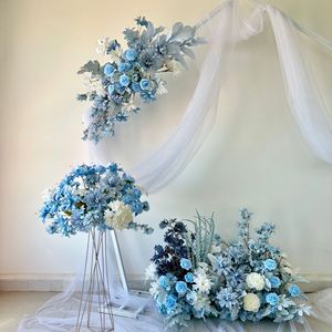Hotel Wedding ROMANTIC Light Blue Pink Red Silk Flower Ceiling Arrangement Wall Decorations