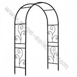Decorative Artistic Iron Garden Arch With Gate for Wedding