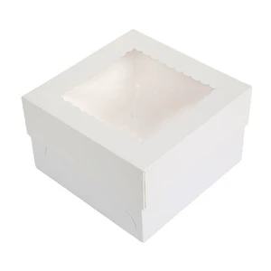 White card cake box heaven and earth cover open window cake packing box thickened dessert packaging box