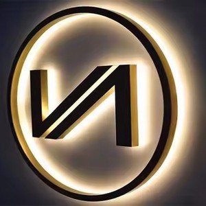 Snow Channel Backlit Letter Logo 3d Wall Led Logo Sign Design Custom Stainless Steel Light 3d Metal Office Led Logo