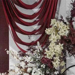 Elegant Wave Ceiling Drape Multi-Layer Wedding Decoration Fabric for Party Event Banquet Roof Ornament