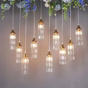 Wedding Ceiling Acrylic LED Chandelier with AC Power White Light for Hall Decoration