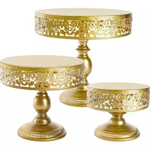 Floral Golden Cake Stand Birthday Dessert Table Decoration for Party Wedding Layout Flowers Display Set