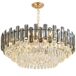 75cm Diameter Change 3 Colors Lustr Custom Crystal Chandelier Ceiling Light Logo Print Factory Price Pendant Lamparas