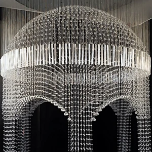 Customizable Wedding LED Crystal Arch Chandelier Adjustable Height New Design for Dining Room Banquet Hall Remote Control