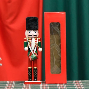 Wholesale Christmas Wooden Handicraft 30cm Drummer Nutcracker With Plush Hat